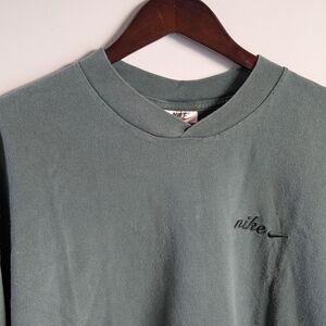 Vintage 90s Nike Script Logo Long Sleeve T-Shirt Single Stitch Made in USA XL